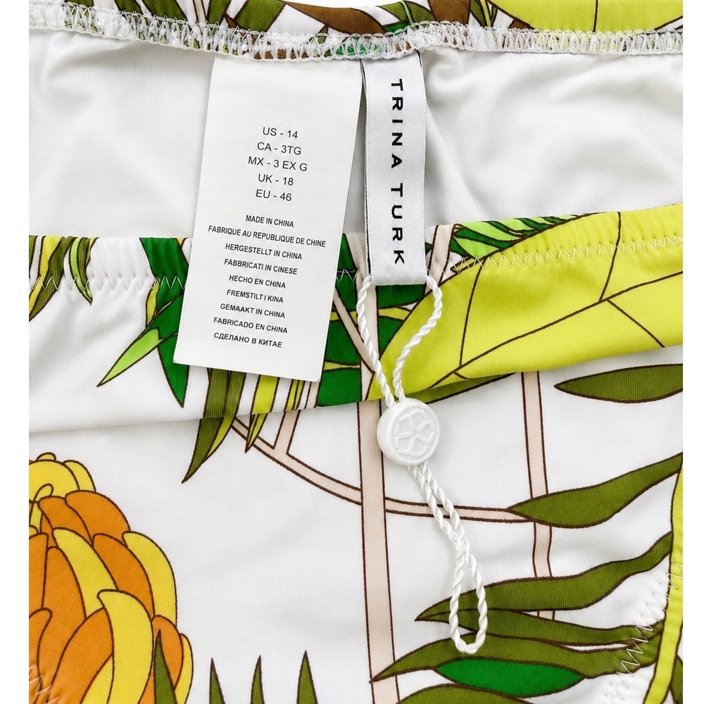 Trina Turk It's Bananas Tankini Bikini Set Tropical Palm Leaf NWT Size 14 - Picture 3 of 4